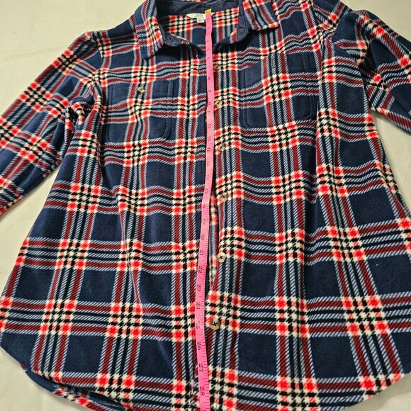 Time And Tru Women's Plaid Fleece Flannel Shacket Sz XL Warm Cozy Outdoors - Picture 8 of 9
